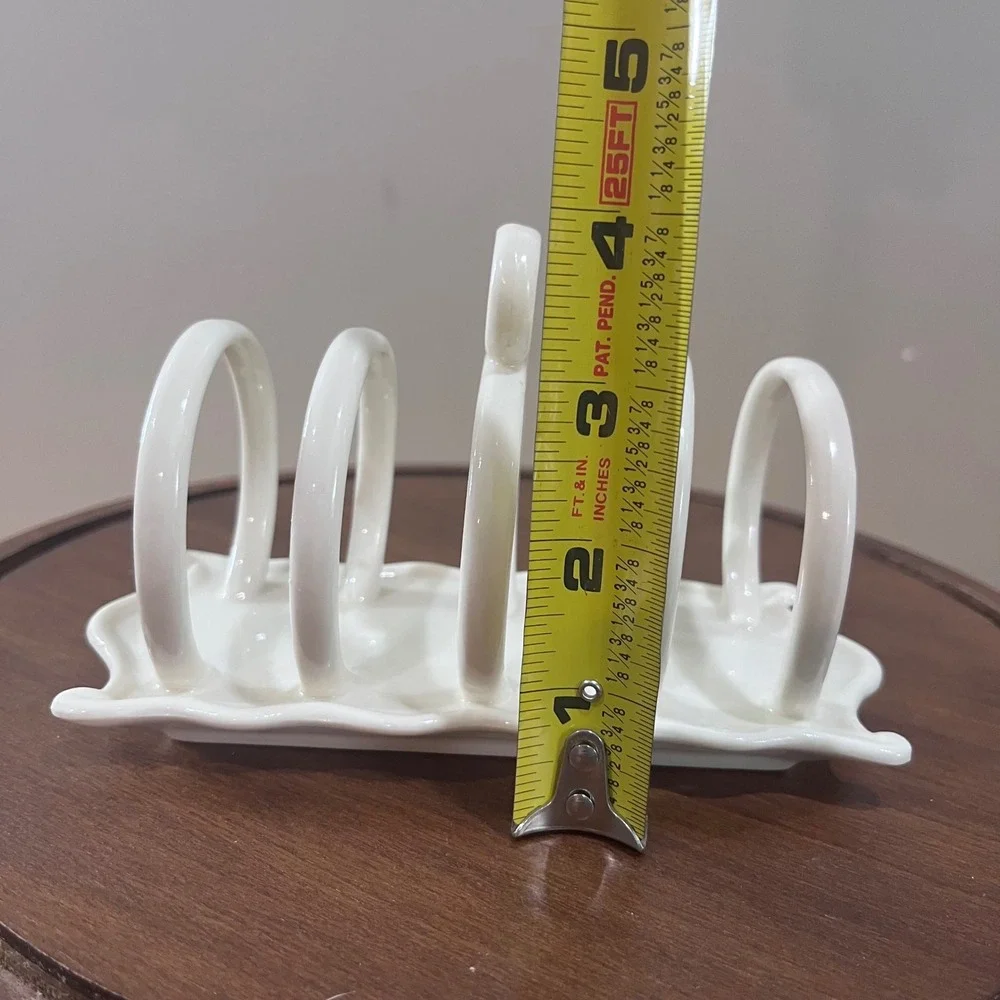 I. Godinger & Co. White Ceramic Toast Rack 5 Slot Letter Sorter Vtg Farmhouse‎
